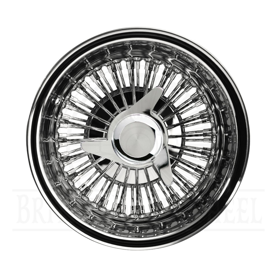 13x7 Rev 72 Spoke SS Straight Lace Lowrider Wire Wheels, 3 Bar Cut Cap ...