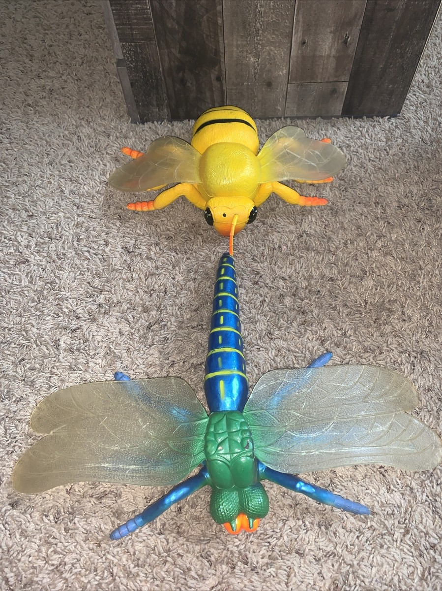 2 VTG 1997 TM Giant PVC/Rubber Bug Dragonfly Bee Wasp Yellow