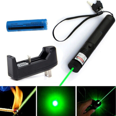 9900miles 532nm Assassin Green Laser Pointer Pen Rechargeable Visible Beam Light
