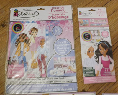 2 NEW Colorforms Dress Up Runway Show Picture Toy & stickers scenes