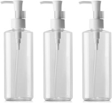 3PZ Vuoto Trasparente Bottiglia Di Plastica Pompa Trasparente Flat Make-Up Remov