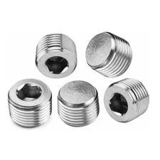 5x 1/4" NPT Pipe Plug Male Thread Stainless Steel Fitting Countersunk Hex C443