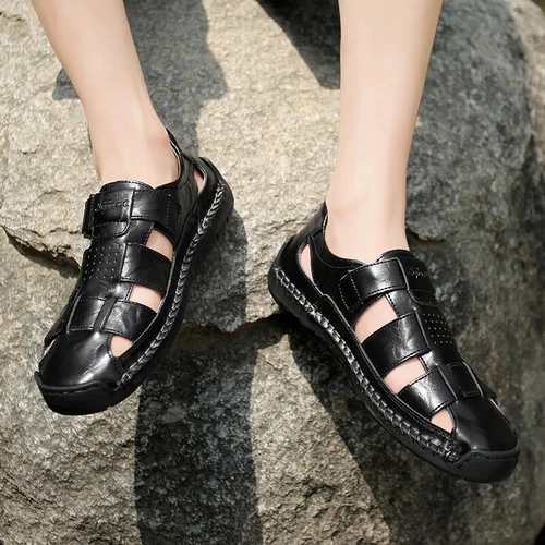 Summer Men Beach Sandals Handmade Non-slip Slippers Breathable Casual Shoes - Picture 12 of 24