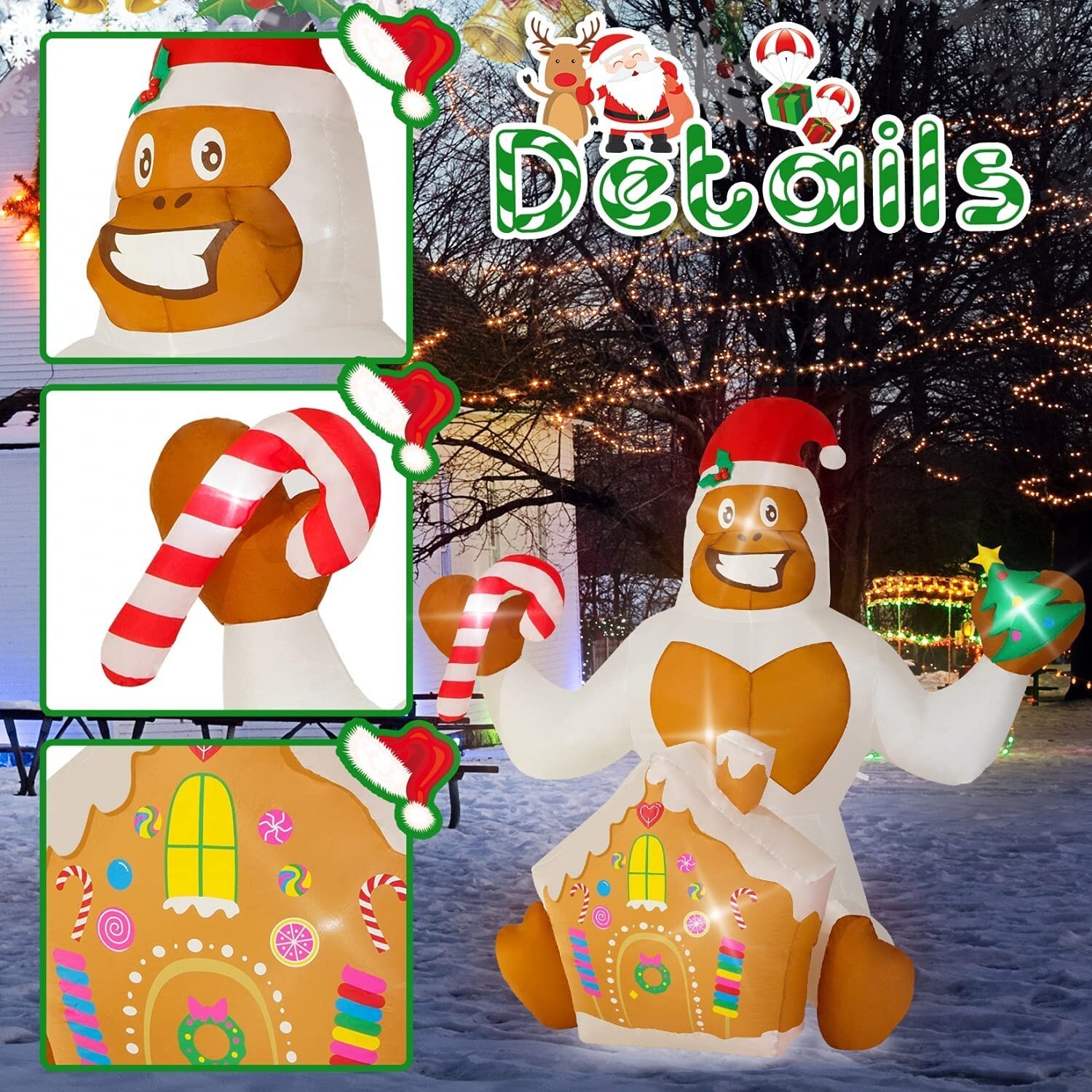 SNOWMAN 5.9 FT Christmas Inflatables Abominable Snowman Inflatable