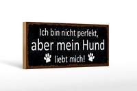 Holzschild Spruch 27X10 Cm Aber Mein Hund Liebt Mich Deko Schild Wooden Sign