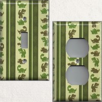 Jurassic Green Dinosaurs Boys Bedroom Decor Light Switchplates & Outlet Covers Jurassic Green Dinosaurs Boys Bedroom Decor Light Switchplates & Outlet Covers