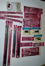 New In Package Large Knitting Needles W/ Access Lot 18 Pcs Various Sizes Styles