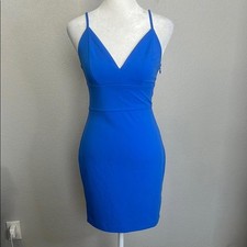 Express Spaghetti Strap Pencil Dress Blue Size XXS