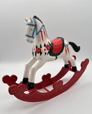 Hand-Painted Wooden Rocking Horse   Folk Art Style