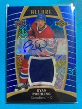 2019-20 Upper Deck Allure Blue Line Auto Jersey #86 Ryan Poehling RC 89/99