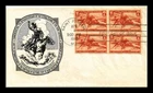 US COVER PONY EXPRESS 80TH ANNIVERSARY FDC SCOTT 894 BLOCK OF 4 HISTORIC ARTS