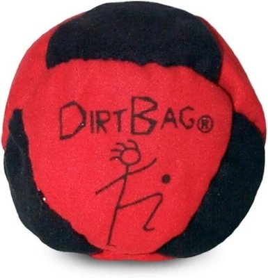 DirtBag Footbag Assorted Colors Fabric 1PC - Black & Red with Writing