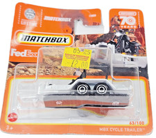 Matchbox MBX Cycle Trailer 63/100 White 1/64 Diecast 70th Anniversary 3+ Carded.
