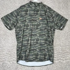 Dixxon Flannel Shirt Mens Large Green The Freebird Camo Green Short Sleeve