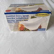 VINTAGE PROGRESSIVE 2 CUP INSULATED GRAVY SAUCE SYRUP SERVER BOAT