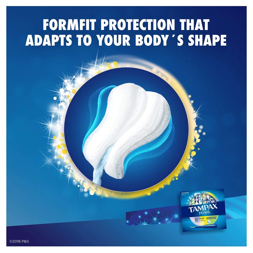 Tampax Pearl Tampons Light/Regular/Super Absorbency with LeakGuard Braid Triple - Immagine 4 di 4