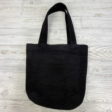 Borsa a tracolla vintage Eric Javits donna Squishee tessuto paglia nera/cb
