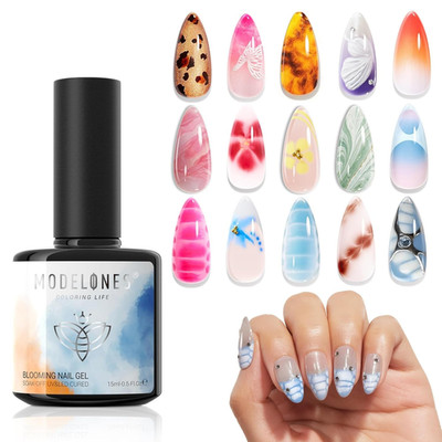 Blooming Gel Nail Polish, 15 Ml Clear Nail Art Accessories Stuff for Spreading E