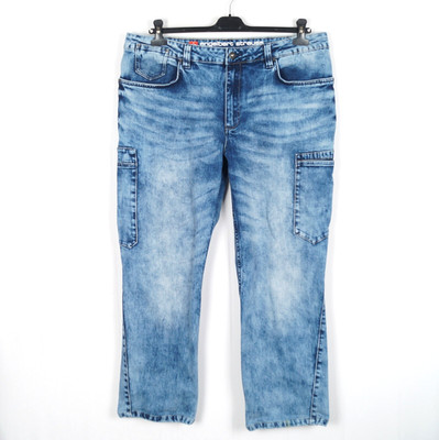 ENGELBERT STRAUSS Men Jeans Size 58 (W38 L28) Relaxed Blue Cargo Stretch
