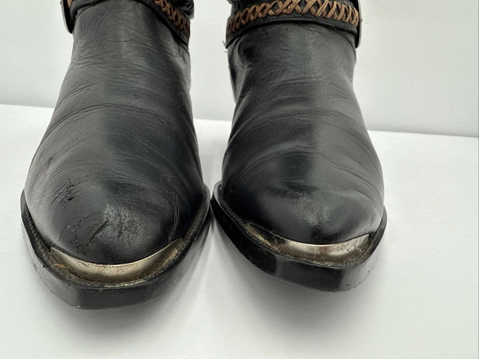 Botas de Vaquero De Colección Rocker Años 80 Cuero Negro Concho Wimsigoth Grunge Talla 8 Foto 3 de 4