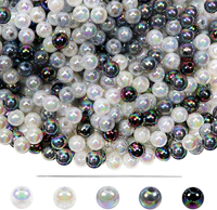 1000 StüCk Bastelperlen Grau 6 Mm Acrylperlen Mit Loch Runde Perlen Zum AuffäDel