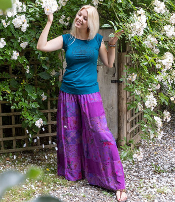 Wicked Dragon Cora WIDE LEG extra lange Patchwork Bohemian HOSE mit Taschen