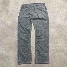 Levi's 501 Jeans Mens 34" Red Tab Straight Leg Faded Denim Pants, Grey