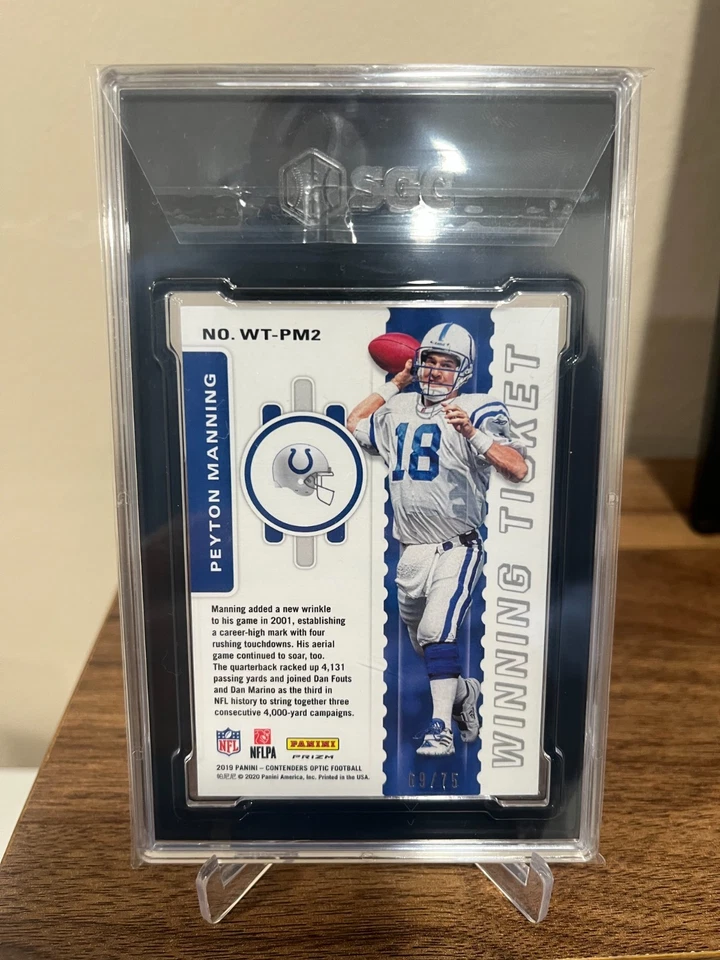 PEYTON MANNING 2019 CONTENDERS OPTIC PINK /75 SGC 10 - Image 2 of 2