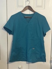 Greys Anatomy Women s Large Teal Scrub Top Style 4153