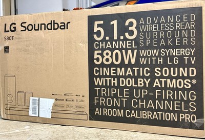 LG 5.1.3 Channel S80TR Soundbar, Wireless Subwoofer & Rear