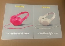 2 pack Heyday Wired Headphones - HOT PINK  WHITE - New In Box Sealed