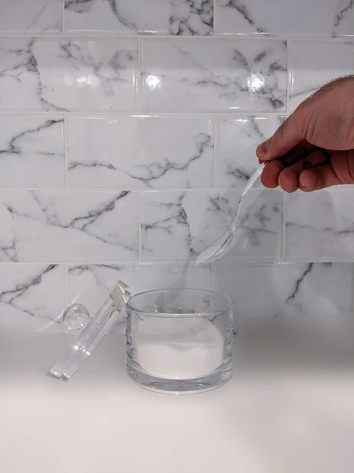 Azúcarero Acrílico Transparente con Tapa y Cuchara para Accesorios Cafetera, Cerea... Foto 4 de 4