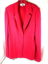 St. John suit jacket, raspberry color, size 12 textured knit. DS07