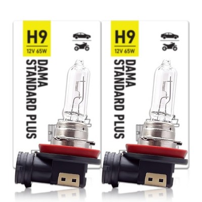 DAMA Standard Plus H9 Halogen Bulbs High 3400K 2200lm DOT Street Legal Pack of 2