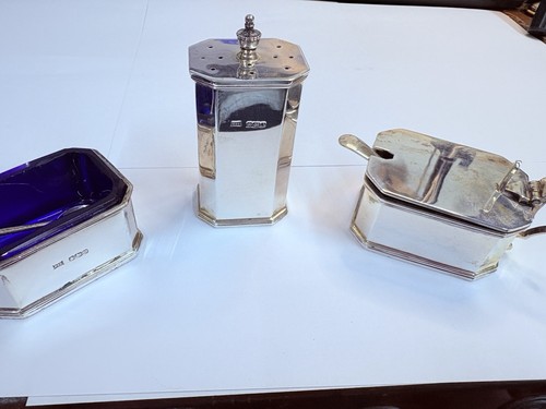 1953 Walker And Hall Solid Silver Cruet Set Boxed - Picture 6 of 13