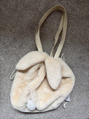 Plush Bunny Bag Floppy Ears Soft Plush Easter Bucket Basket Fur Tote Purse Eggs