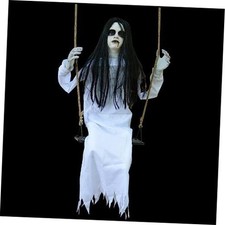 Halloween Decorations Props Hanging Swinging Girl with Creepy White
