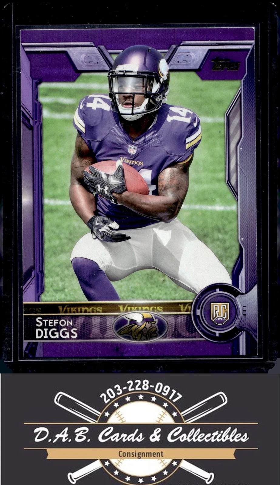 Stefon Diggs Topps #452 Ball at Chest-Purple