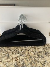 AmazonBasics Velvet Clothes Hangers - Black, Set of 30