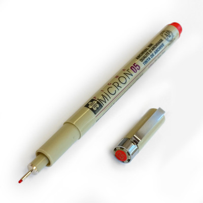 Sakura Pigma Fineliner Pens Pack of 3 Red 0.5mm Archival Quality Markers