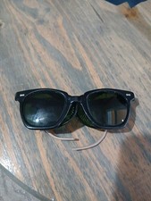 Vtg U.S. Safety 6 3/4 PI Safety Glasses Mesh Plastic Side Shields Green