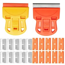 ISDVBUY 2 Sets Razor Blade Scrapers, Plastic Scraper Tool Extra 10 Plastic...