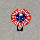 VINTAGE MAGNOLIA GASOLINE PLATE TOPPER PORCELAIN SIGN CAR GAS TRUCK OIL