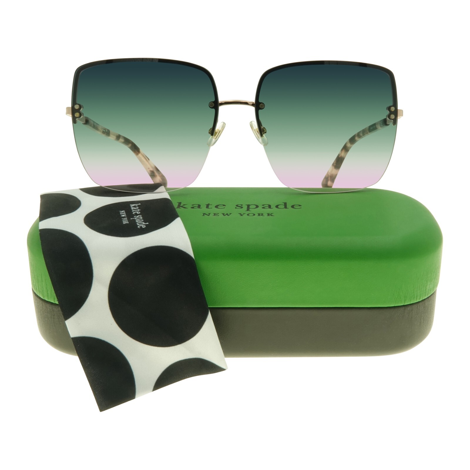 Kate Spade Sunglasses JANAY/S HT8JP Rose Gold w Rimless Gradient Blue