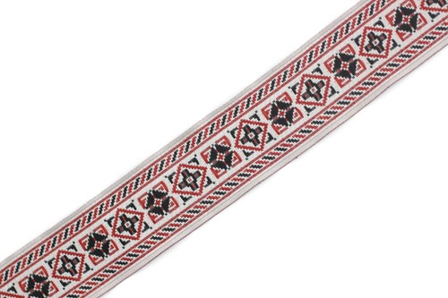 1.10" (28mm) Geometric Jacquard Trim,Sewing Ribbon by the yard or pre-cut - Picture 6 of 7