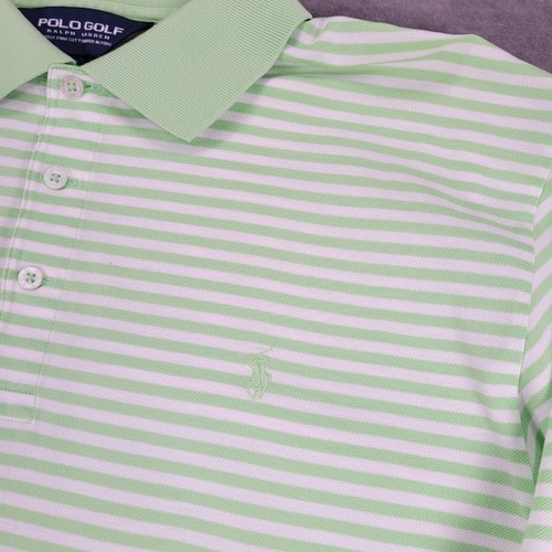 Polo Golf Ralph Lauren Striped Pima Cotton Skull Bulls Bay Logo Polo Shirt L - Picture 4 of 11