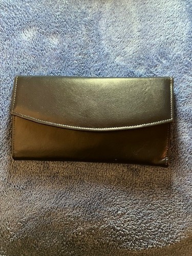 New Vintage Black Princess Gardner Cowhide Leather Slimline Trifold Wallet - Picture 9 of 14