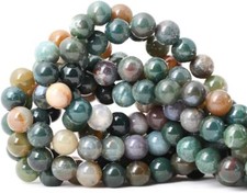 35PCS 10mm Natural Indian Agate Gemstone Round Loose 35PCS,