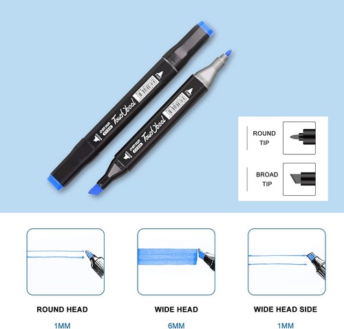 60pcs Colour Brush Pens Set Dual Tips Soft Fine Art Markers Drawing Watercolour - Picture 9 of 17