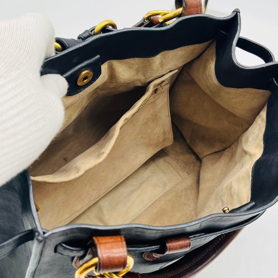 Miu Miu Archive Rare Vintage Handbag Tote Bag Leather Black Miu Miu Archive Rare Vintage Handbag Tote Bag Leather Black
